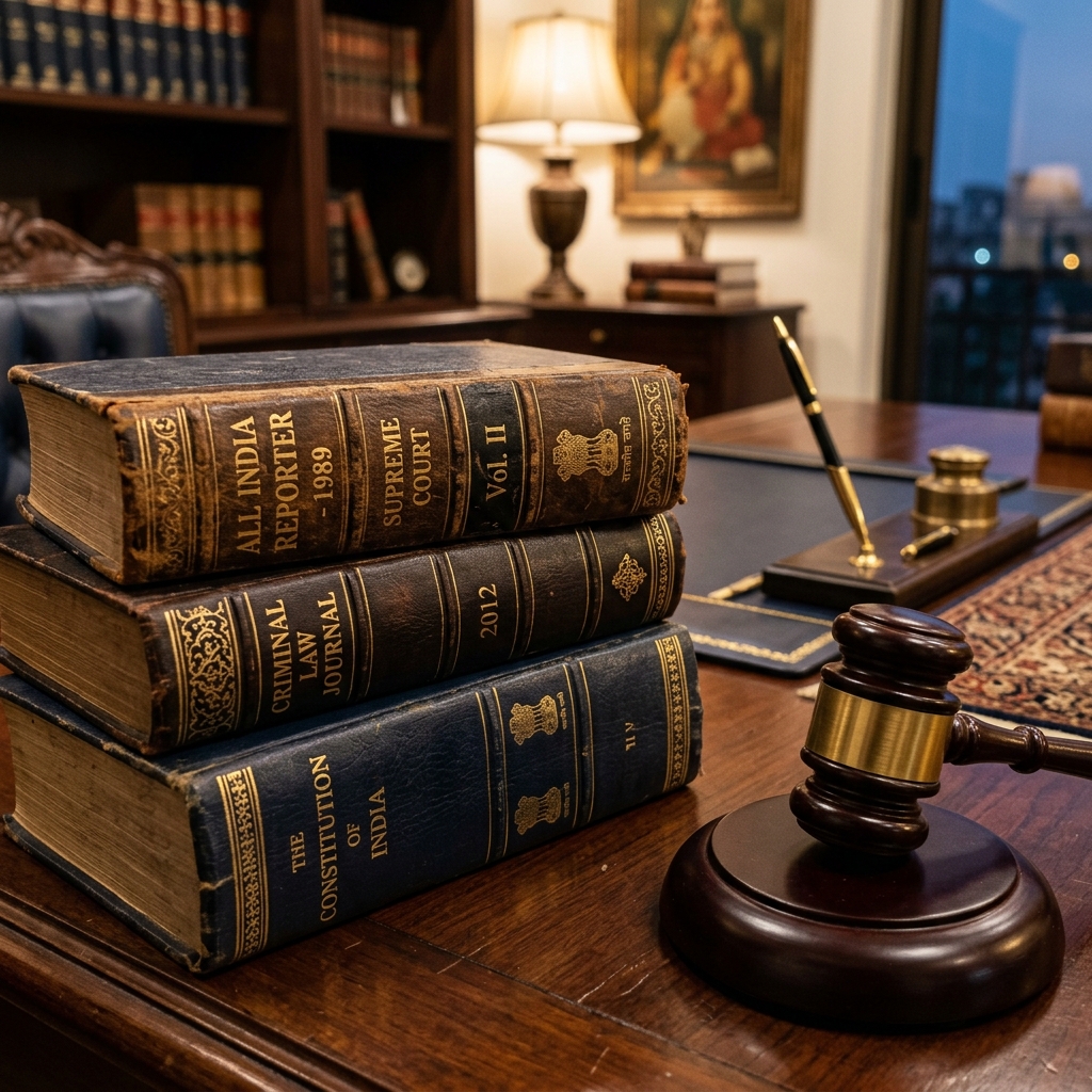 Law books and wooden gavel representing professional legal services in Delhi